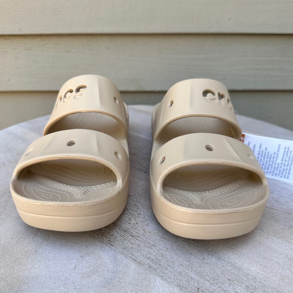 Crocs Baya Platform Womens Double Strap Slides Size 10 Chai Tan Beige Sandal New - Picture 11 of 13